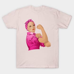 Rosie the Riveter Breast Cancer Awareness T-Shirt